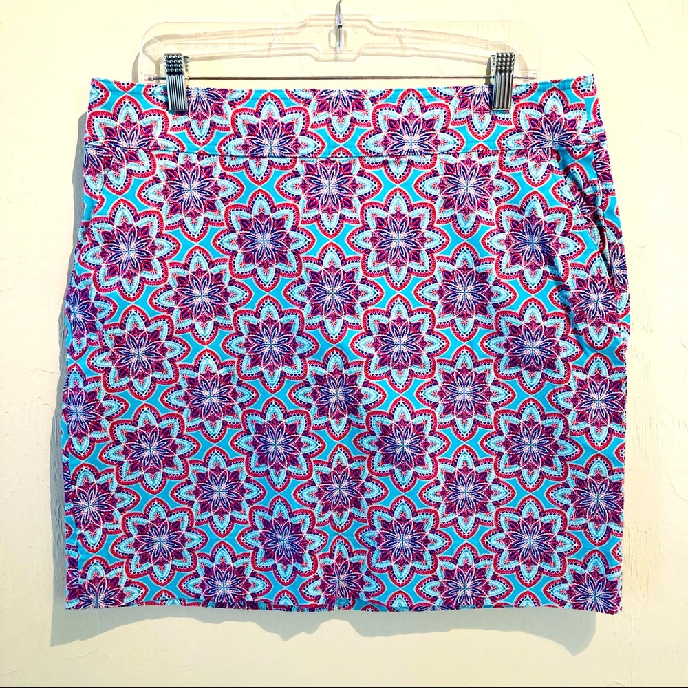 Talbots petites blue and red skirt